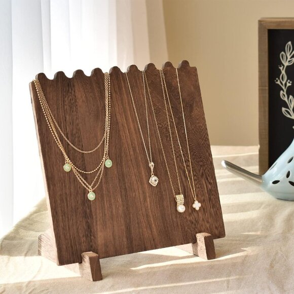 Portable Wooden Plank Necklace Jewelry Stand for 8 Necklaces, Necklace Stand, Wo - Picture 6 of 9